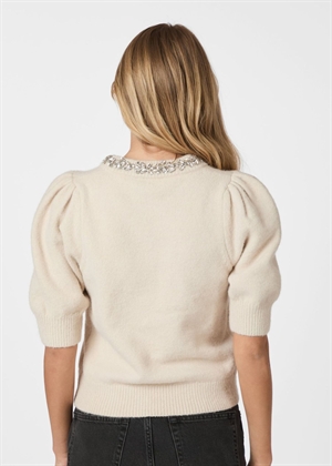 Maia stone knit bluse Ivory Neo Noir 
